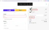 Concord & 9th coupon verification screenshot