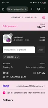 MIDIAN15 coupon verification screenshot