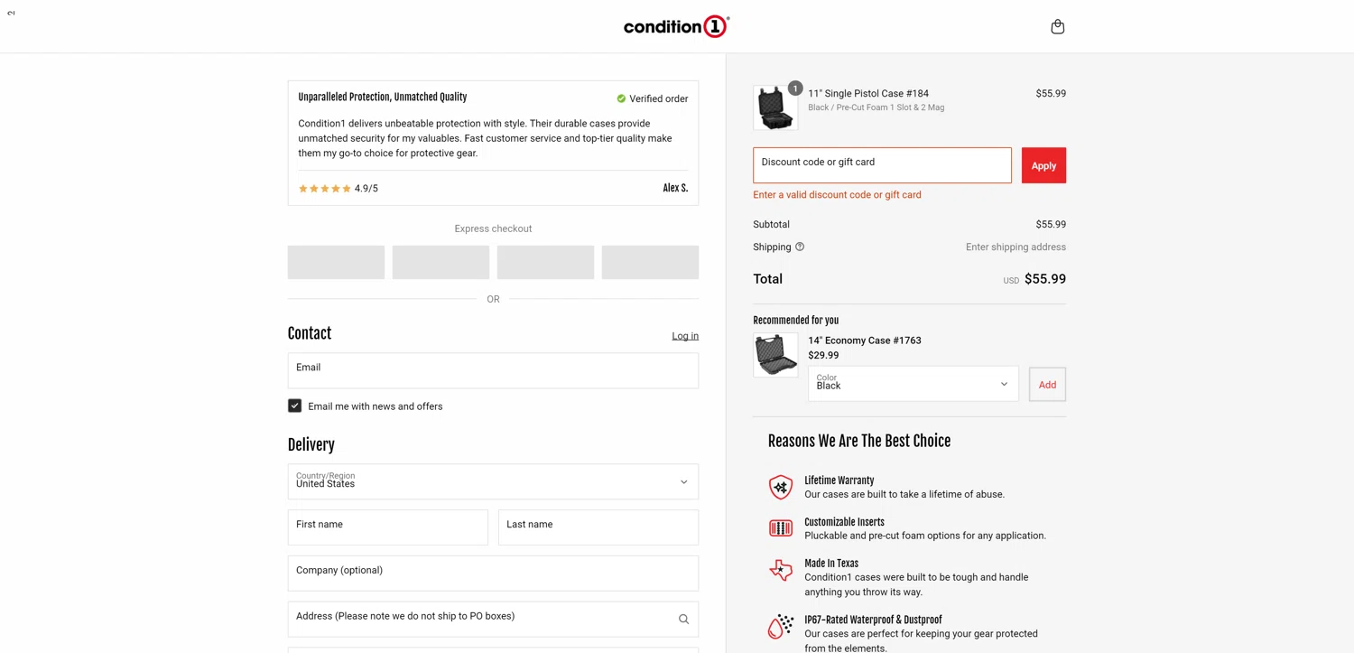 Condition 1 discount code screenshot showing code EASTER10 applied at Condition 1 checkout page. Uploaded by SimplyCodes community member Baltichiguy on Apr 23, 2025