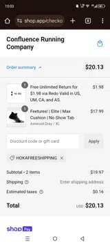 Confluence Running coupon verification screenshot