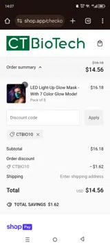 Ctbio10 coupon verification screenshot