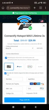Connectify coupon verification screenshot