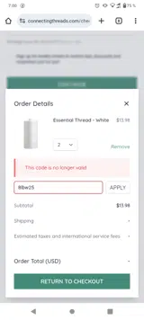 8lbw25 coupon verification screenshot