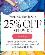 3QUILT26 coupon verification screenshot