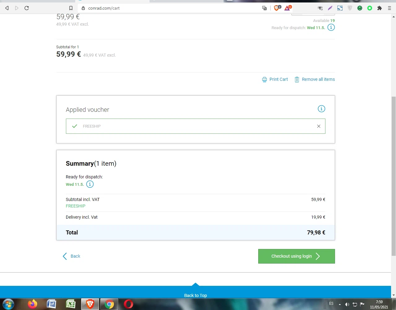 where to use Conrad Electronic SE promo code box