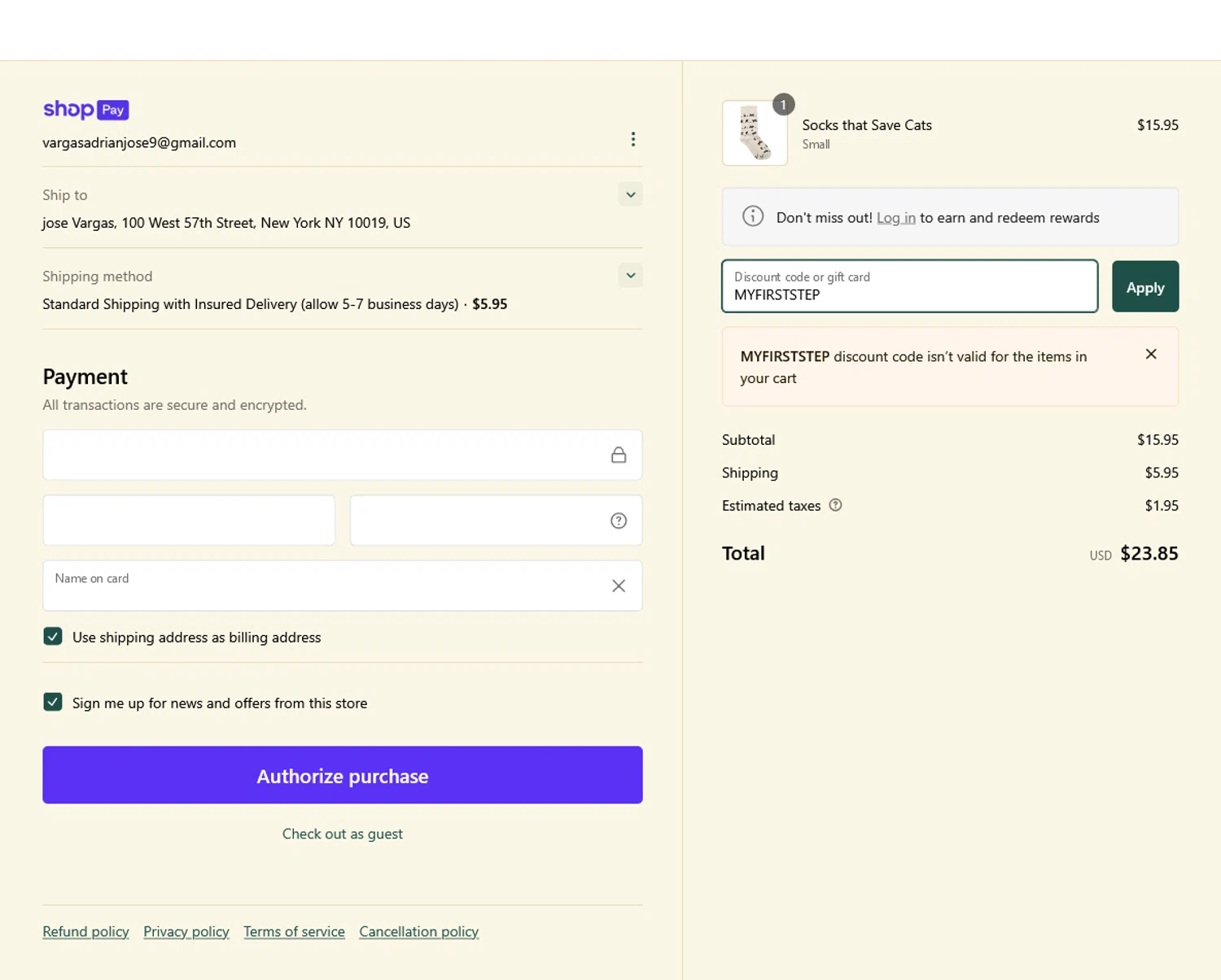 Conscious Step discount code screenshot showing code MYFIRSTSTEP applied at Conscious Step checkout page. Uploaded by SimplyCodes community member WladimirV on Jan 22, 2025