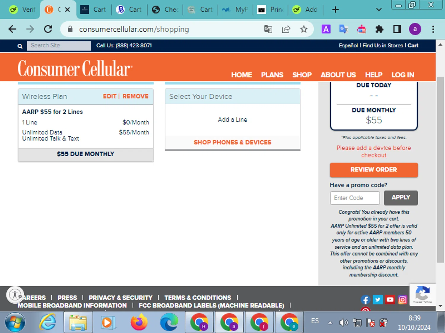 how to use Consumer Cellular coupons