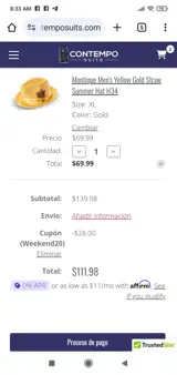 Weekend20 coupon verification screenshot