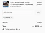 NOW20 coupon verification screenshot