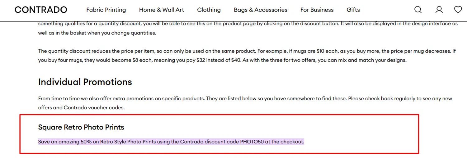Contrado promo code screenshot showing code PHOTO50 applied at Contrado checkout page. Uploaded by SimplyCodes community member PaulSkenes on Jun 17, 2026