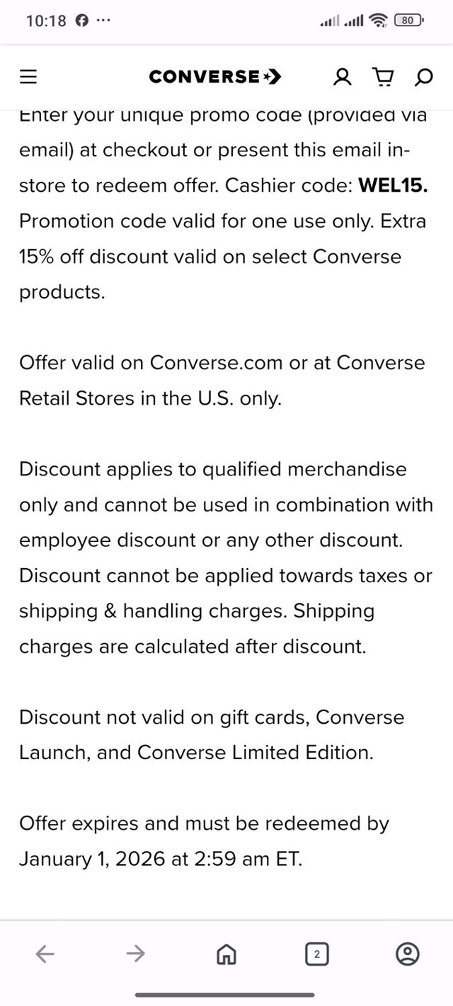 Converse checkout page showing Converse promo code box | Screenshot taken by SimplyCodes community member on Jul 29, 2025