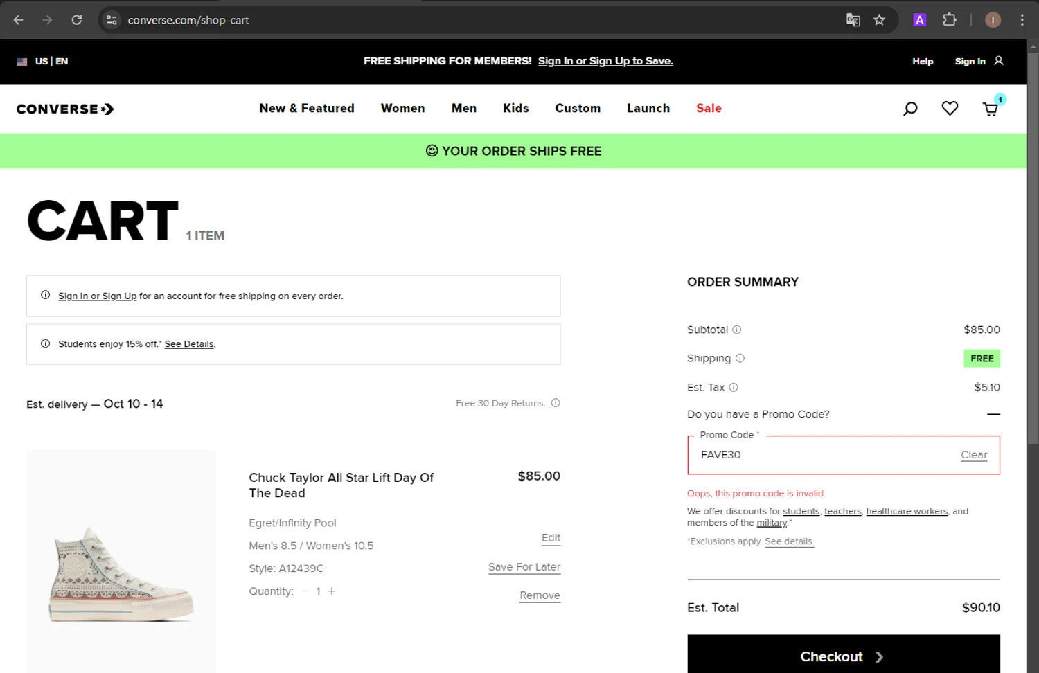 Converse Promo Codes - 50% Off | October 2024