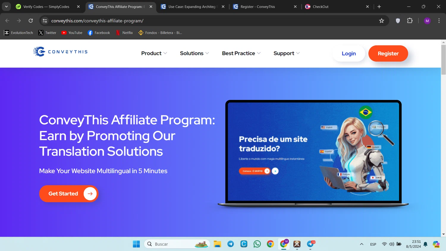 ConveyThis checkout page showing ConveyThis promo code box | Screenshot taken by SimplyCodes community member on May 9, 2024