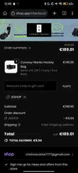 Jeshop coupon verification screenshot