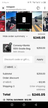 MBH5 coupon verification screenshot