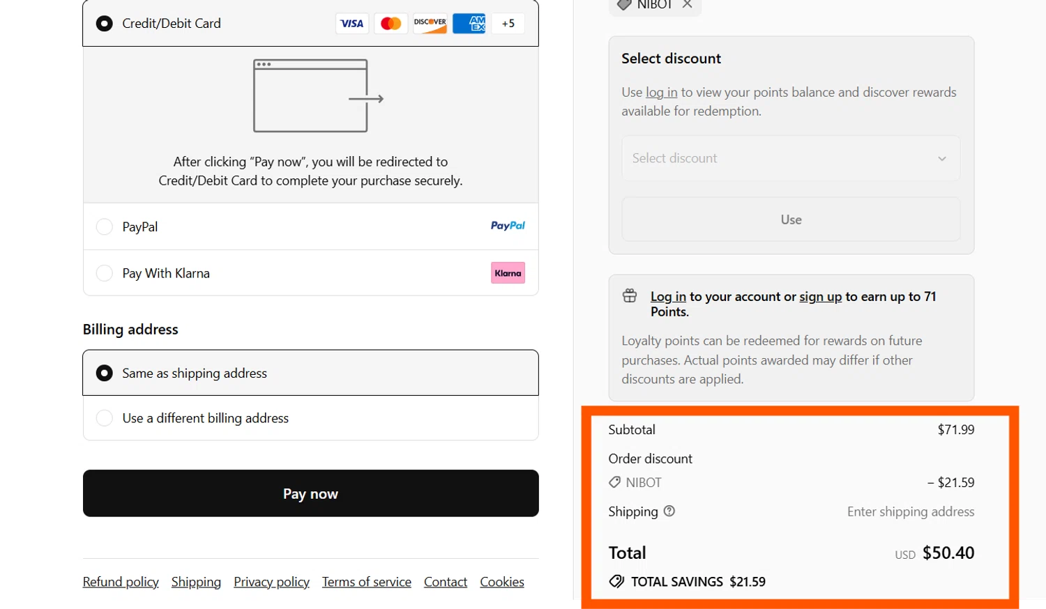 Coofandy discount code screenshot showing code NIBOT applied at Coofandy checkout page. Uploaded by SimplyCodes community member CleverSentinel4477 on Aug 22, 2025
