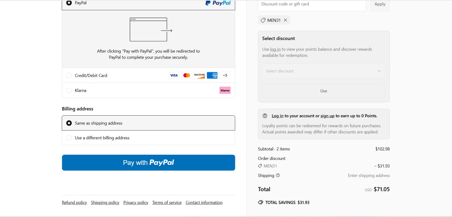 Coofandy discount code screenshot showing code MEN31 applied at Coofandy checkout page. Uploaded by SimplyCodes community member HoneyJean on Jun 20, 2025