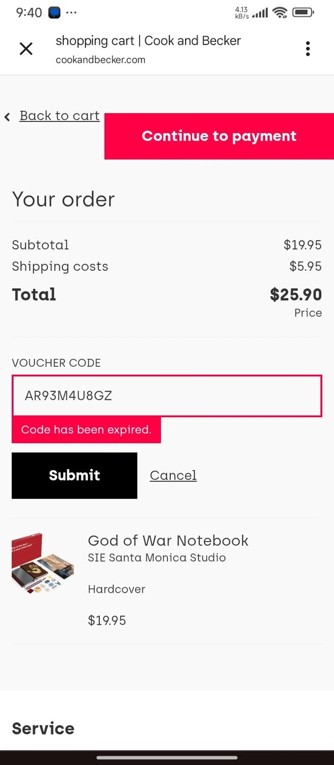 Cook & Becker promo code screenshot showing code AR93M4U8GZ applied at Cook & Becker checkout page. Uploaded by SimplyCodes community member SilverMaven7655 on Sep 18, 2025