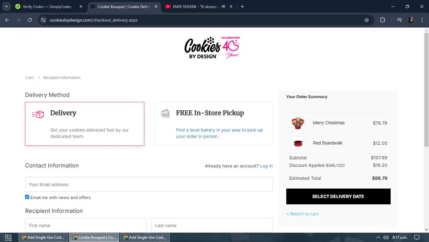 how to use Cookies by Design coupons