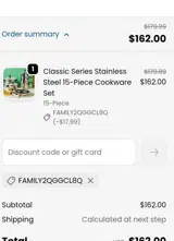 FAMILY2QGGCL8Q coupon verification screenshot