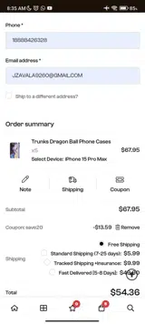 SAVE20 coupon verification screenshot