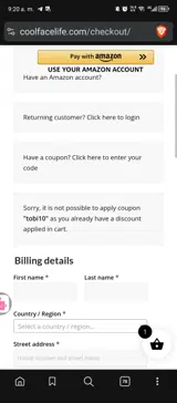 TOBI10 coupon verification screenshot