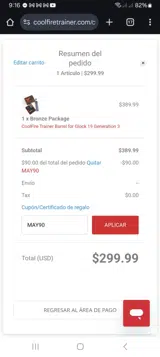 MAY90 coupon verification screenshot