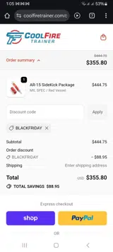 Blackfriday coupon verification screenshot