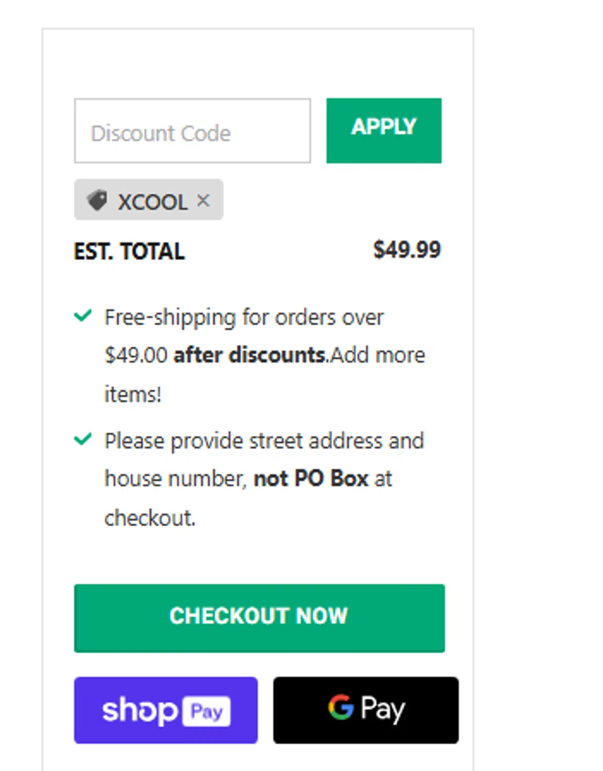 Cool Gadget promo code screenshot showing code XCOOL applied at Cool Gadget checkout page. Uploaded by SimplyCodes community member fjkdjkldsf on Aug 13, 2025