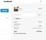 CoolGeek coupon verification screenshot