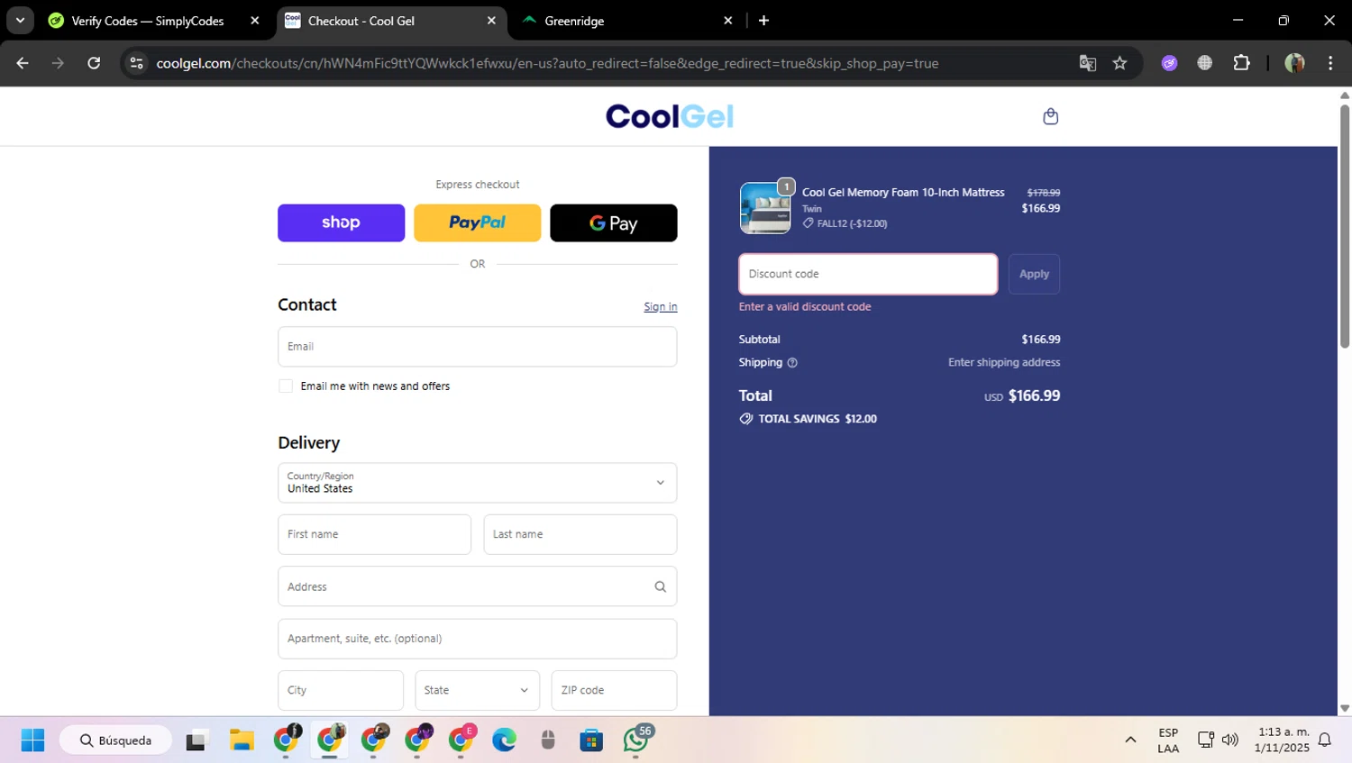 Coolgel.com promo code screenshot showing code HALLOWEEN15 applied at Coolgel.com checkout page. Uploaded by SimplyCodes community member MoneySentinel7597 on Nov 1, 2025