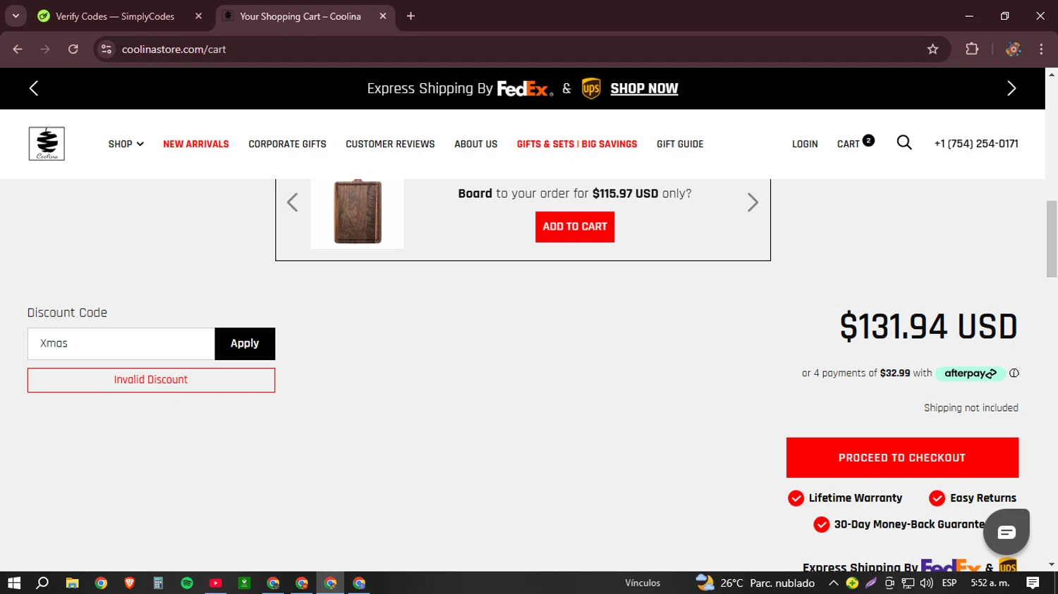 Coolina discount code screenshot showing code Xmas applied at Coolina checkout page. Uploaded by SimplyCodes community member BudgetHunter9184 on Jan 4, 2025