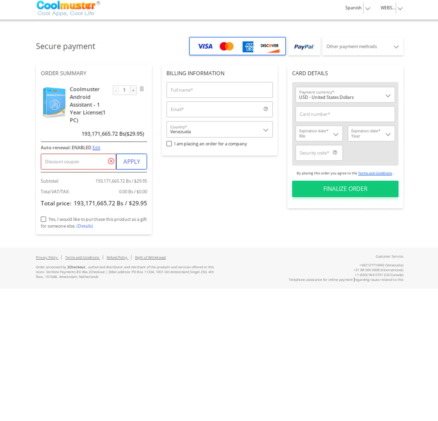 Coolmuster coupon code screenshot showing code ColorMango30 applied at Coolmuster checkout page. Uploaded by SimplyCodes community member Noah19 on Mar 6, 2025