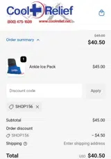 SHOP156 coupon verification screenshot