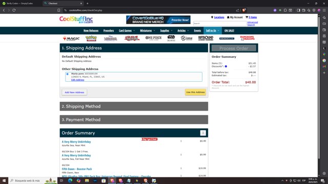 Coolstuffinc checkout page showing Coolstuffinc promo code box | Screenshot taken by SimplyCodes community member on Jun 28, 2025