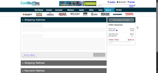 Coolstuffinc checkout page showing Coolstuffinc promo code box | Screenshot taken by SimplyCodes community member on Jul 27, 2025