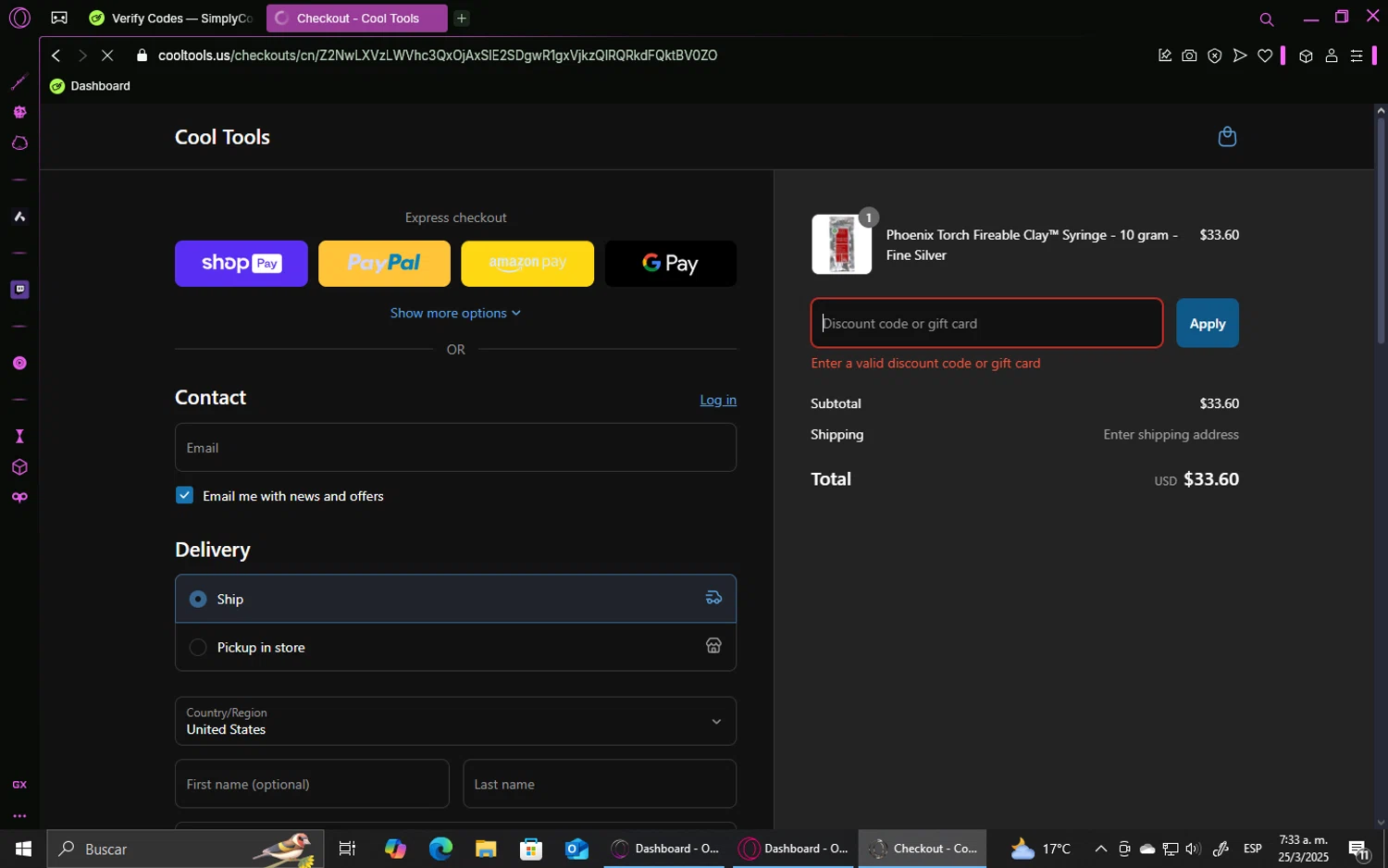 Cool Tools promo code screenshot showing code RED applied at Cool Tools checkout page. Uploaded by SimplyCodes community member GoldHawk6293 on Mar 25, 2025