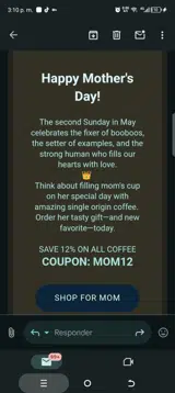 MOM12 coupon verification screenshot