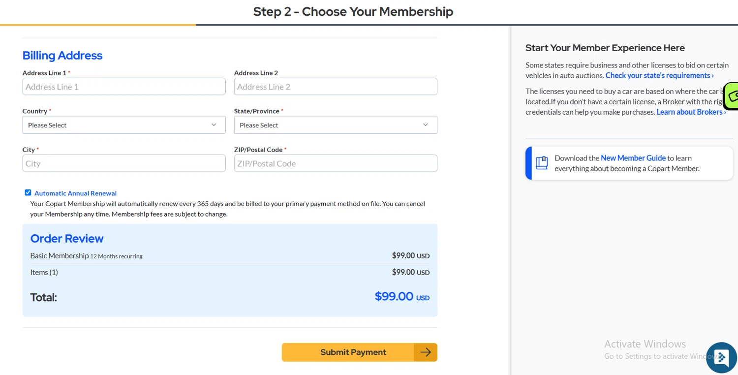 Copart promo code screenshot showing code WELCOME30 applied at Copart checkout page. Uploaded by SimplyCodes community member Lioniel on Jan 7, 2025