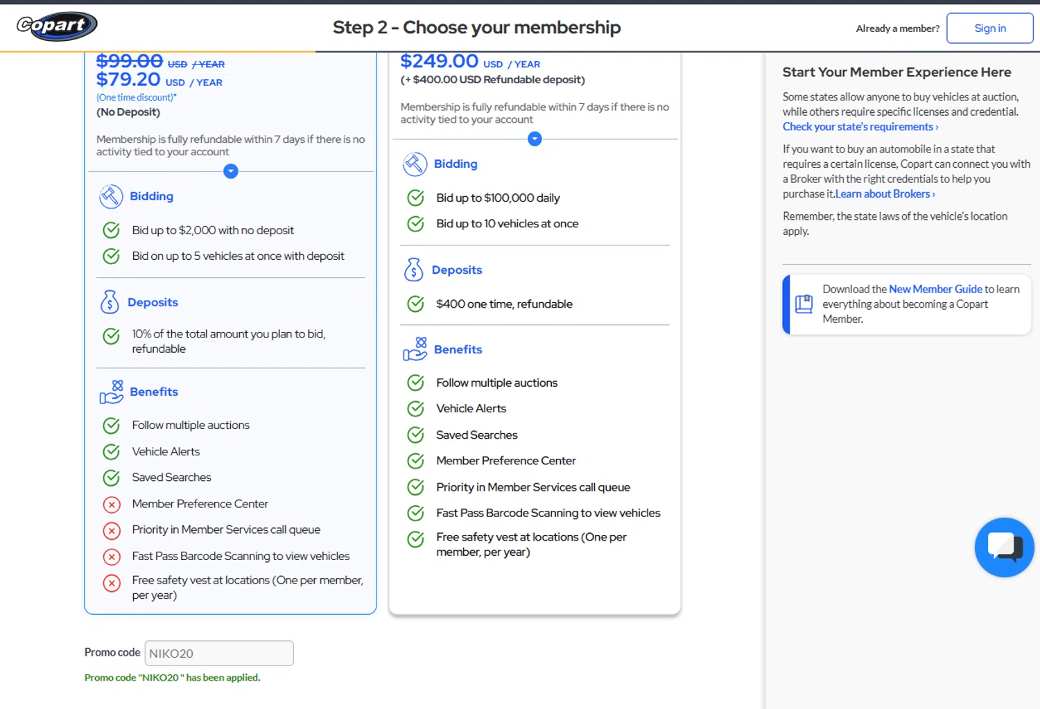 Copart checkout page showing Copart promo code box | Screenshot taken by SimplyCodes community member on Mar 17, 2025