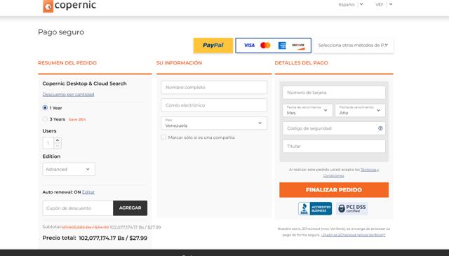 Copernic checkout page showing Copernic coupon code box | Screenshot taken by SimplyCodes community member on Jul 10, 2024