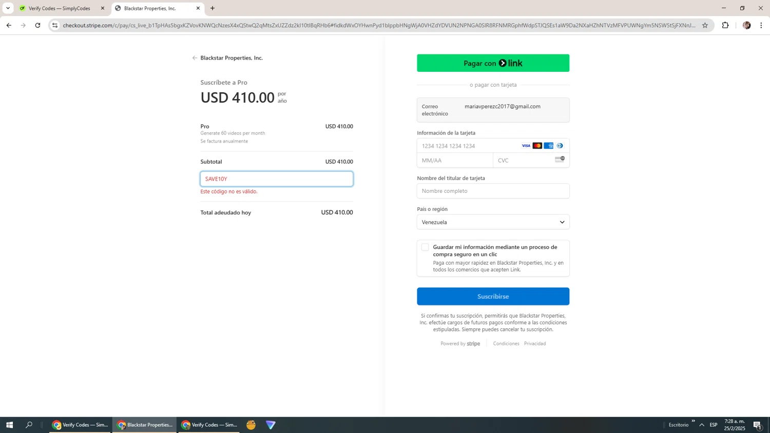 CopyCopter promo code screenshot showing code SAVE10Y applied at CopyCopter checkout page. Uploaded by SimplyCodes community member Levi_Ackerman on Feb 25, 2025