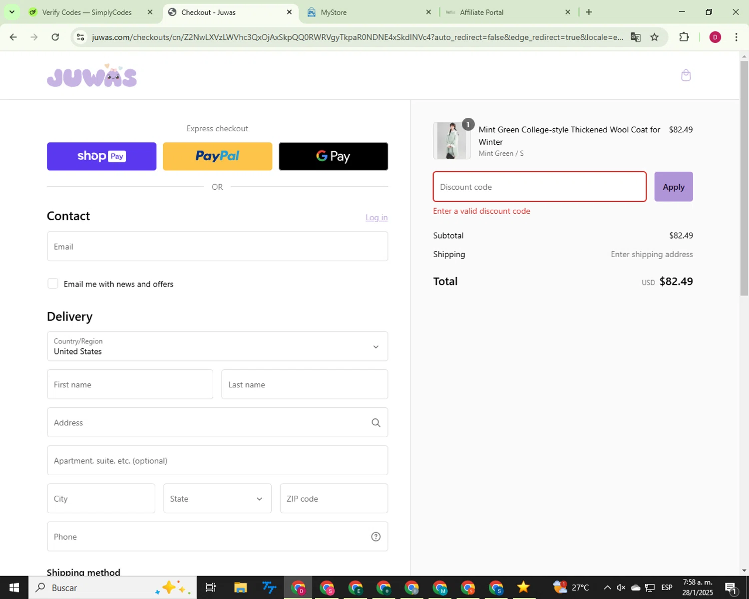CopyCopter promo code screenshot showing code VIRAL30 applied at CopyCopter checkout page. Uploaded by SimplyCodes community member 00000056 on Jan 28, 2025