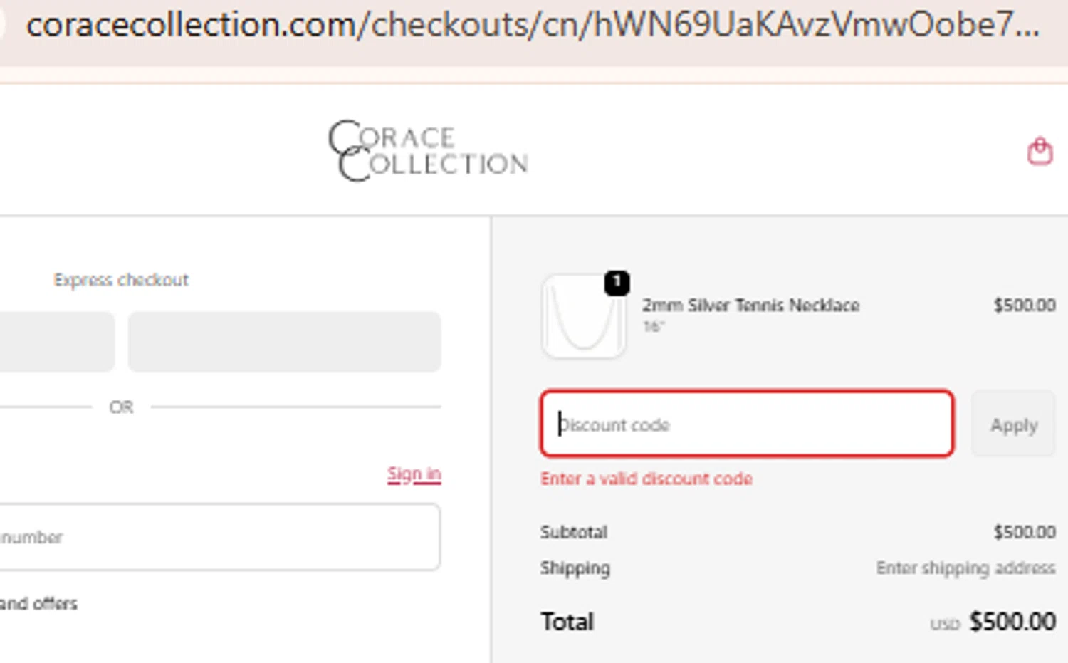 Corace Collection promo code screenshot showing code BF30 applied at Corace Collection checkout page. Uploaded by SimplyCodes community member BudgetLion5814 on Dec 7, 2025