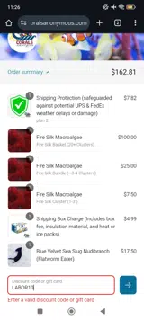 LABOR10 coupon verification screenshot