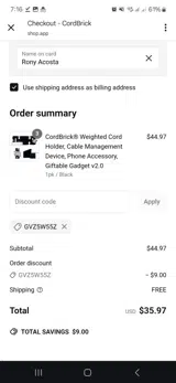 GVZ5W55Z coupon verification screenshot