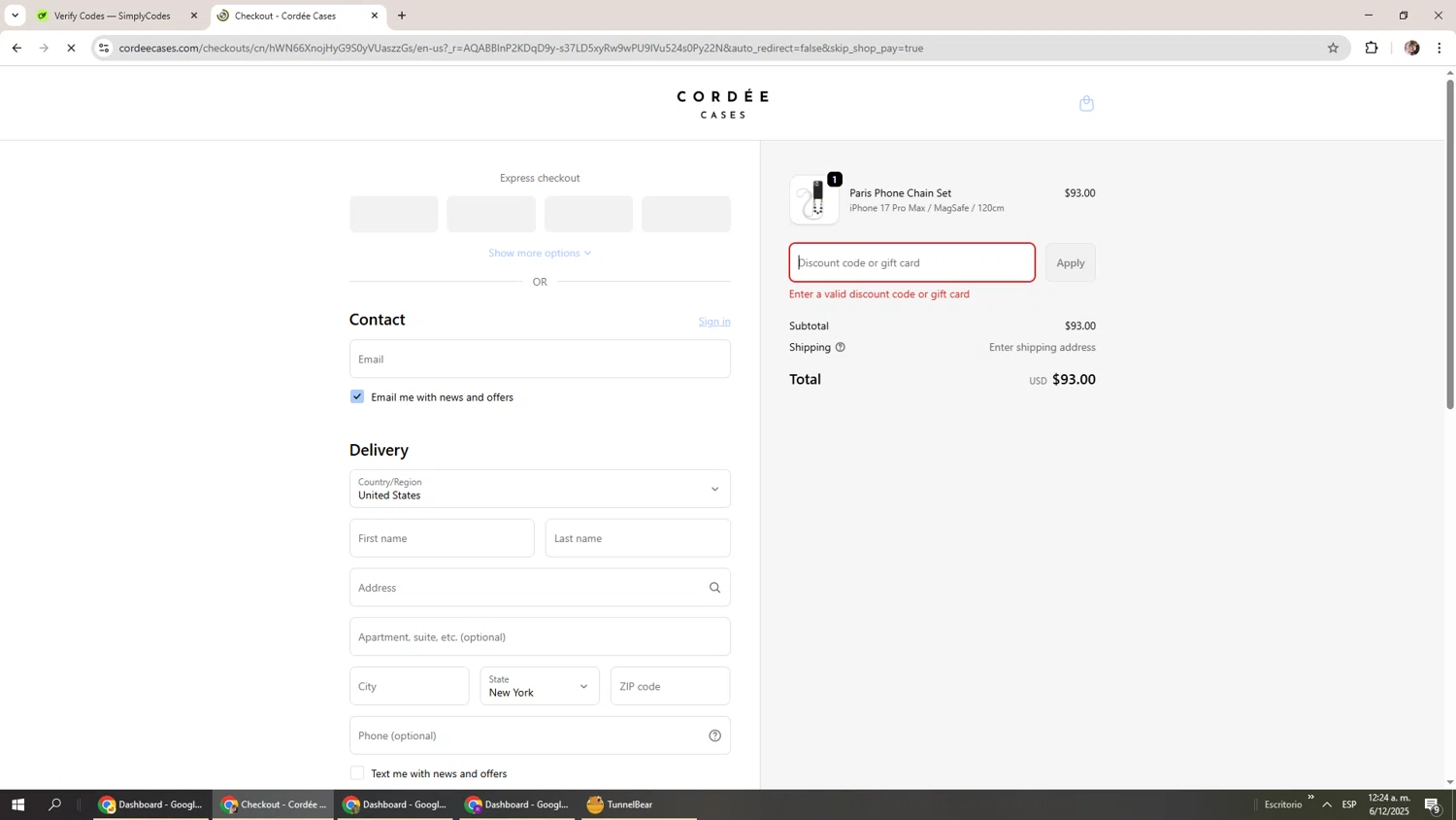 Cordee Cases promo code screenshot showing code 50%OFF applied at Cordee Cases checkout page. Uploaded by SimplyCodes community member Levi_Ackerman on Dec 6, 2025