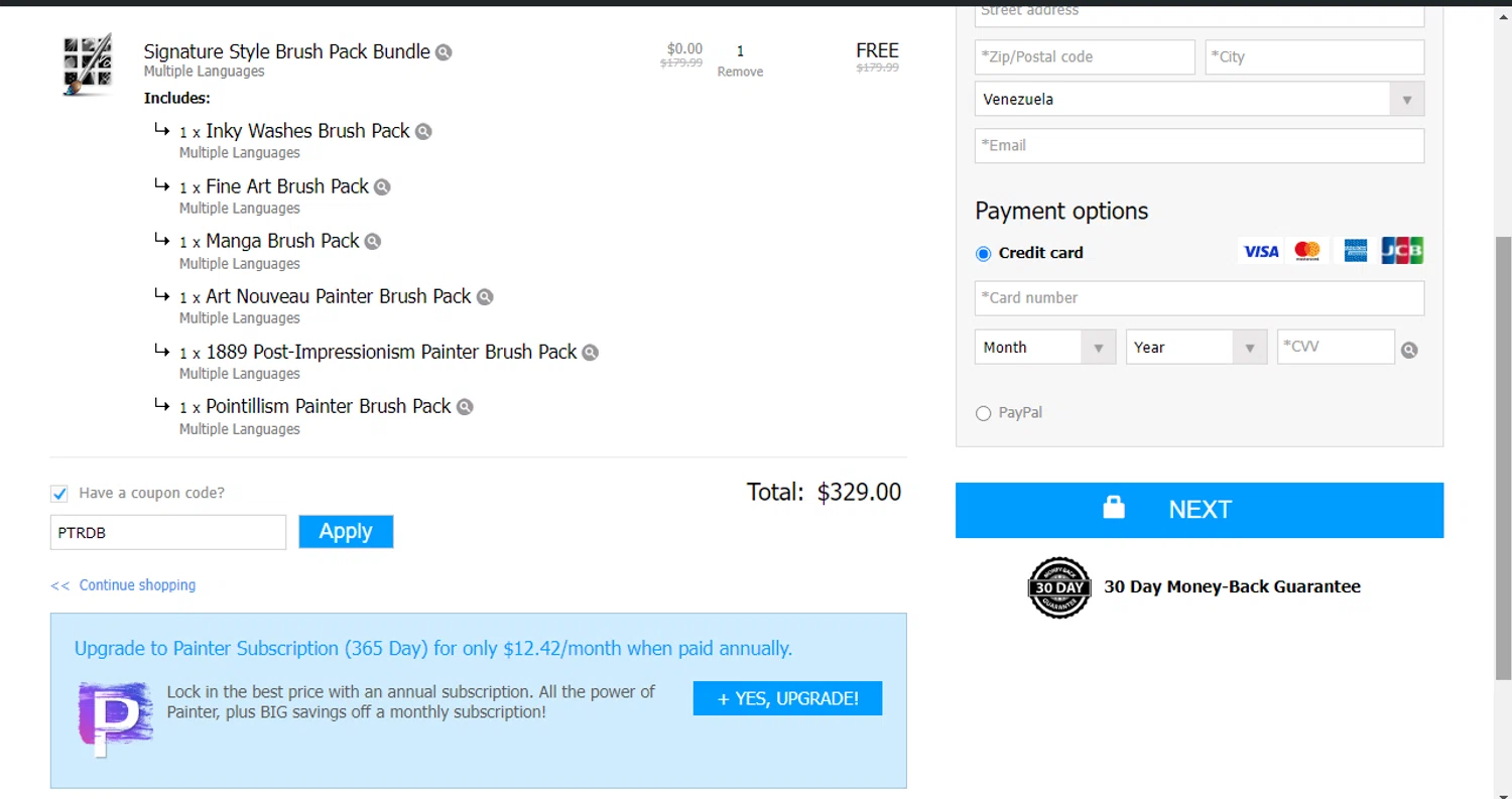 where to use Corel promo code box