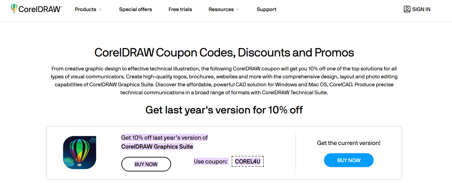 Corel Draw promo code screenshot showing code COREL4U applied at Corel Draw checkout page. Uploaded by SimplyCodes community member PaulSkenes on Jun 17, 2026