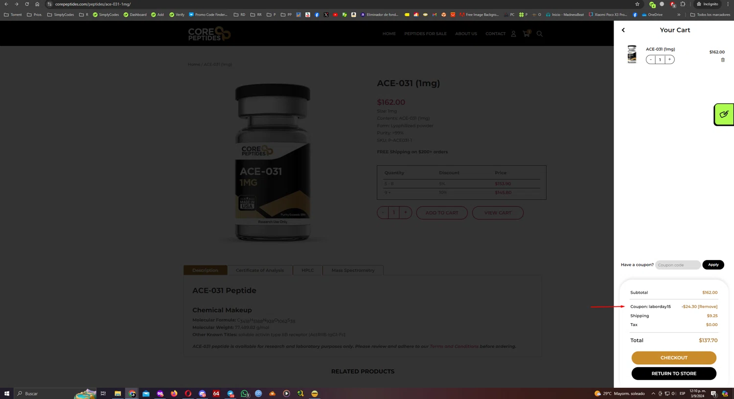 Core Peptides Coupons 15 Off September 2024